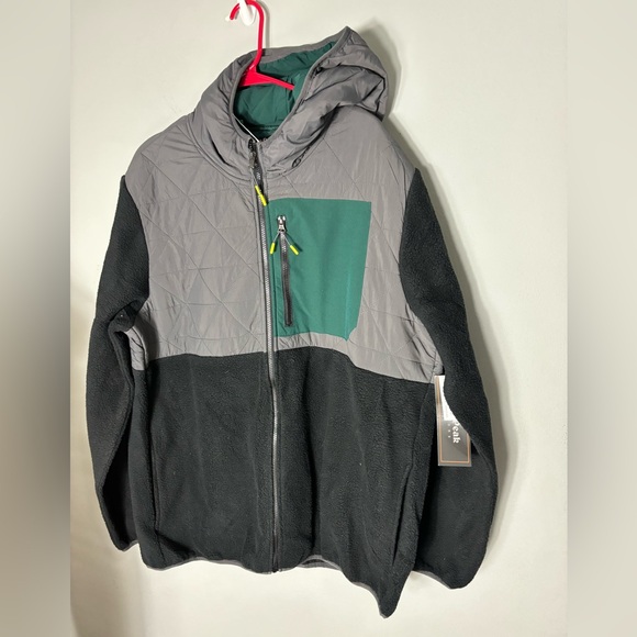 Grays Peak Outdoors Taupe Fleece Hooded Colorblock Jacket Men’s Size XL NEW - Picture 13 of 13